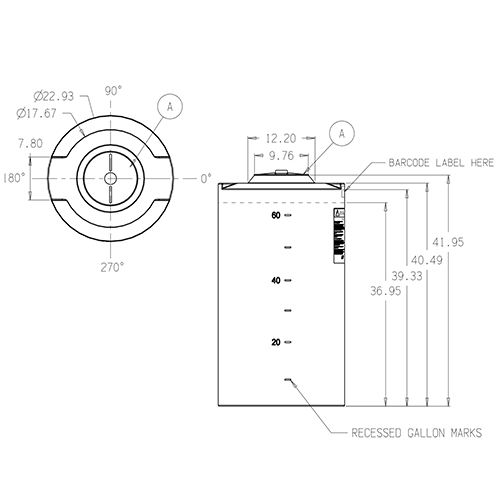 70 Gallon XLPE Vertical Tank – Chemical Pump